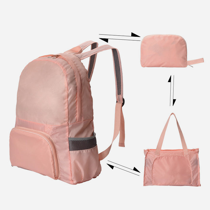 Rucksack mit doppeltem Verwendungszweck, tragbar, leicht, zusammenklappbar, für Reisen und Schule