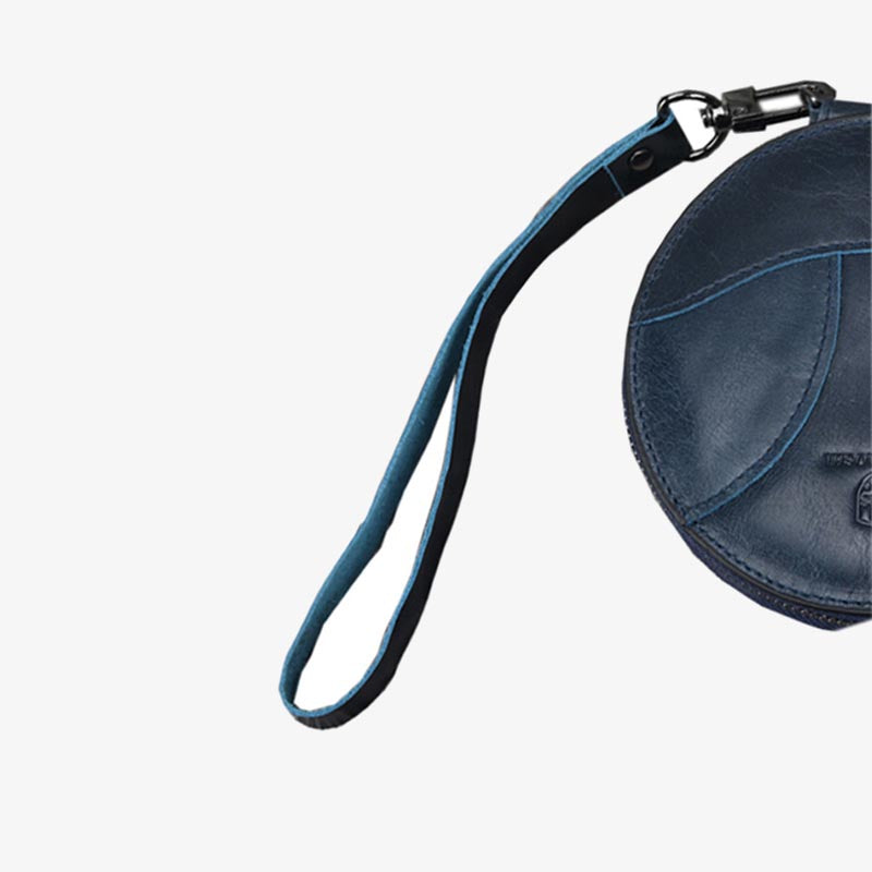 Runde Geldbörse, Retro-Stil, süße Leder-Portemonnaie, Handgelenktasche