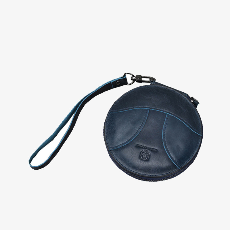 Runde Geldbörse, Retro-Stil, süße Leder-Portemonnaie, Handgelenktasche