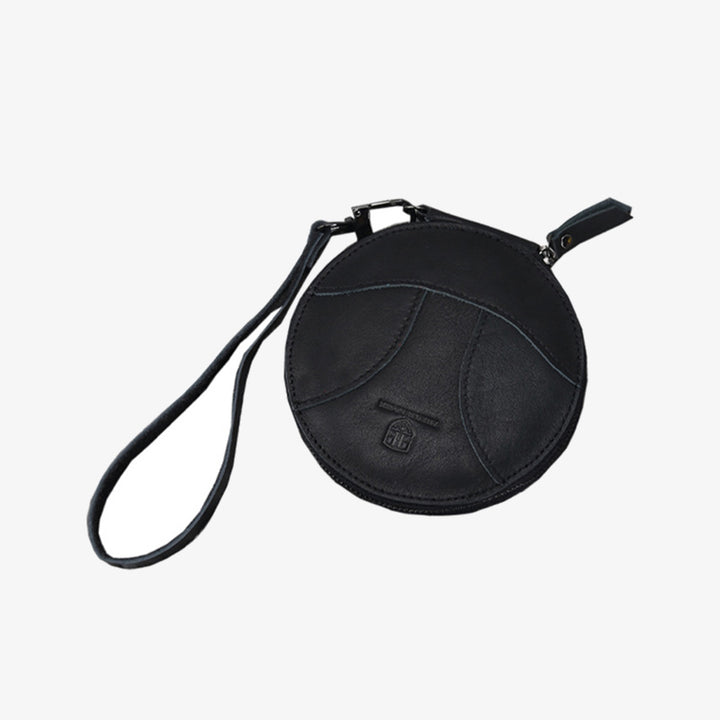 Runde Geldbörse, Retro-Stil, süße Leder-Portemonnaie, Handgelenktasche