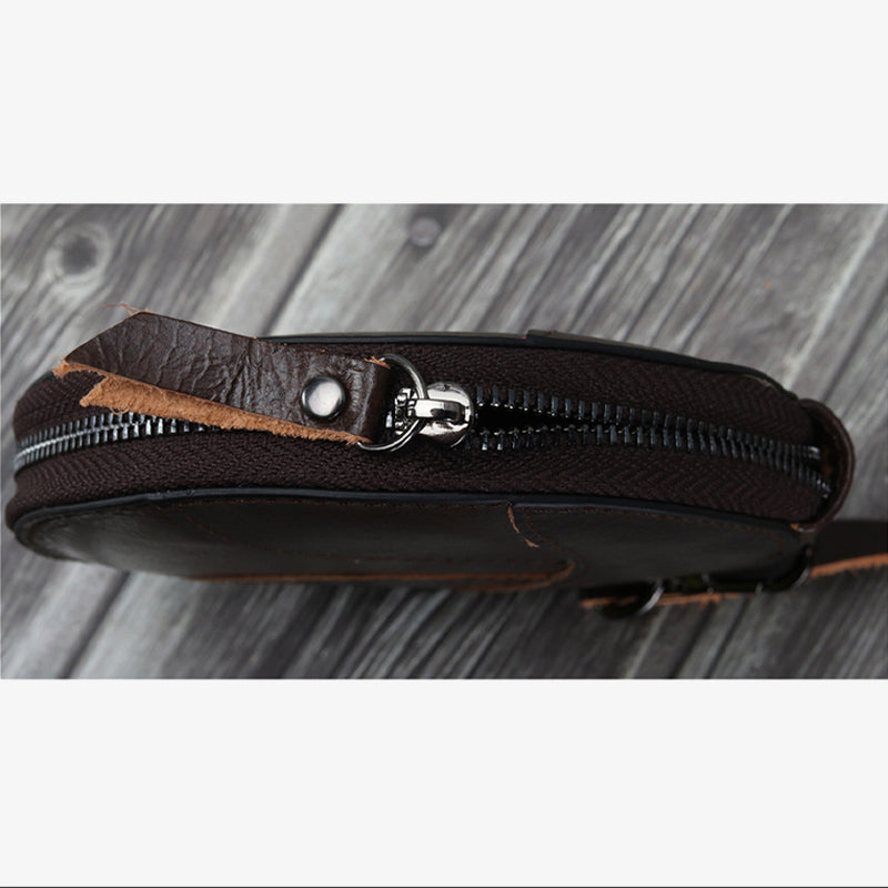 Runde Geldbörse, Retro-Stil, süße Leder-Portemonnaie, Handgelenktasche