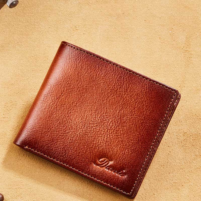 Retro-Geldbörse aus dreifach gefaltetem Leder für Herren mit RFID-blockierender Geldbörse