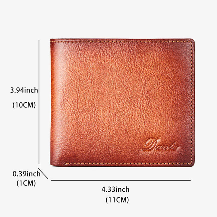 Retro-Geldbörse aus dreifach gefaltetem Leder für Herren mit RFID-blockierender Geldbörse