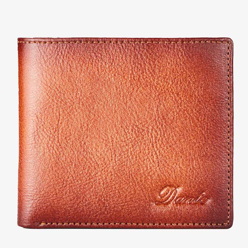 Retro-Geldbörse aus dreifach gefaltetem Leder für Herren mit RFID-blockierender Geldbörse