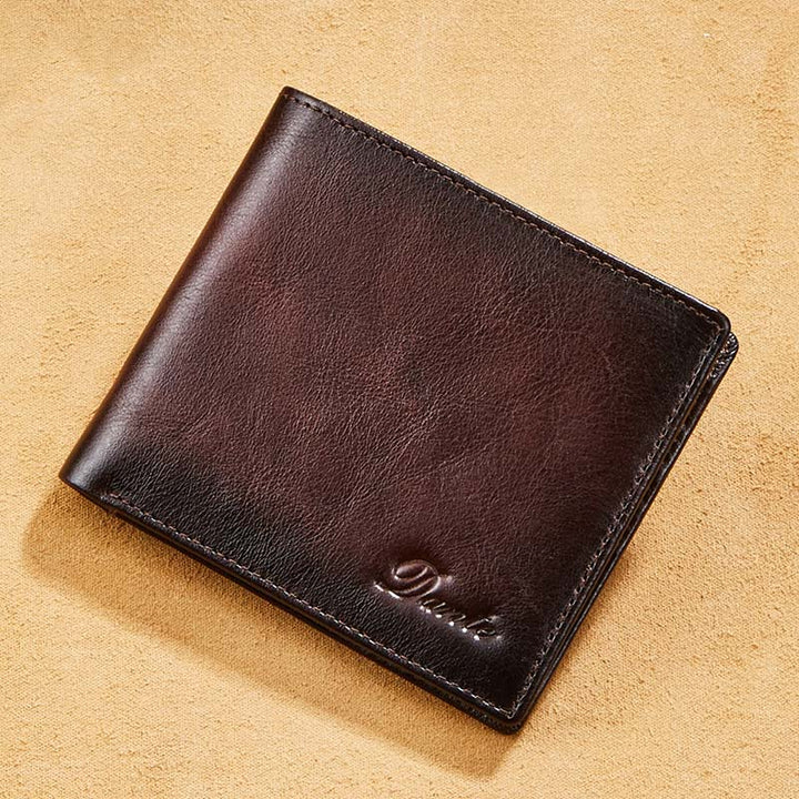 Retro-Geldbörse aus dreifach gefaltetem Leder für Herren mit RFID-blockierender Geldbörse