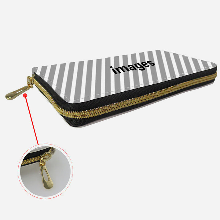 Lustige Tieraugen-Geldbörse, lange Clutch aus Leder für Damen