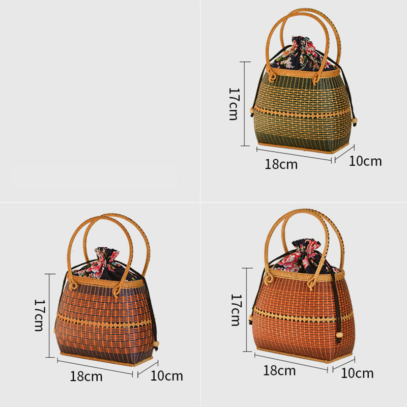 Bambus Handtasche Stroh gewebt Rattan Geldbörse Korb Tasche für Frauen