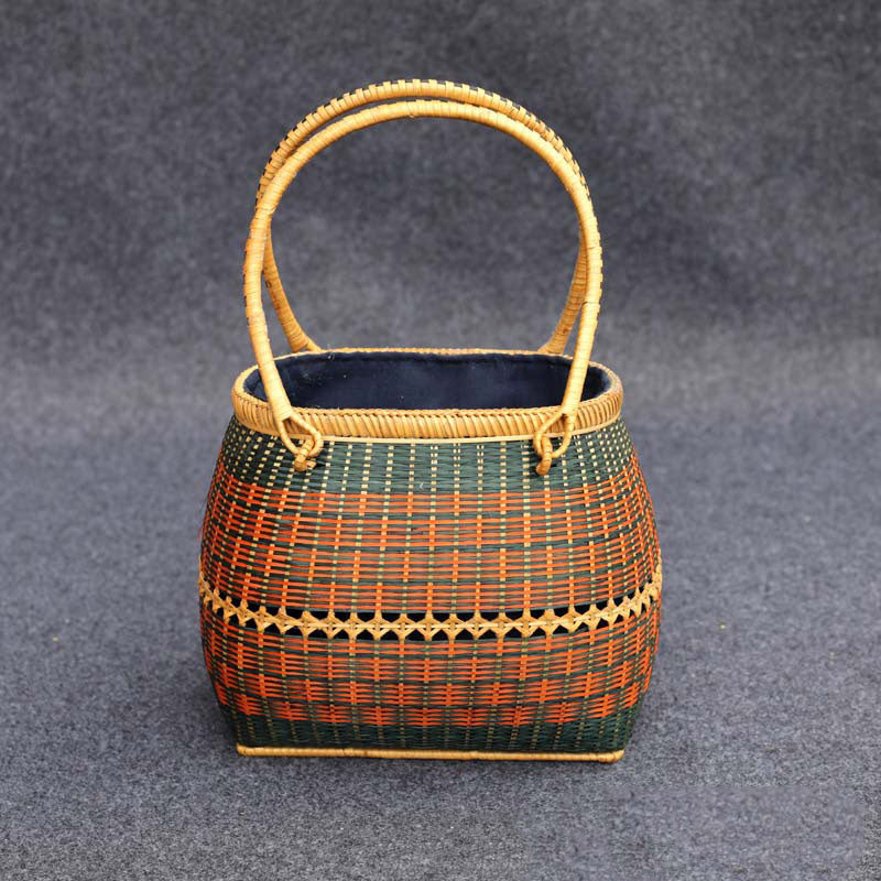 Bambus Handtasche Stroh gewebt Rattan Geldbörse Korb Tasche für Frauen
