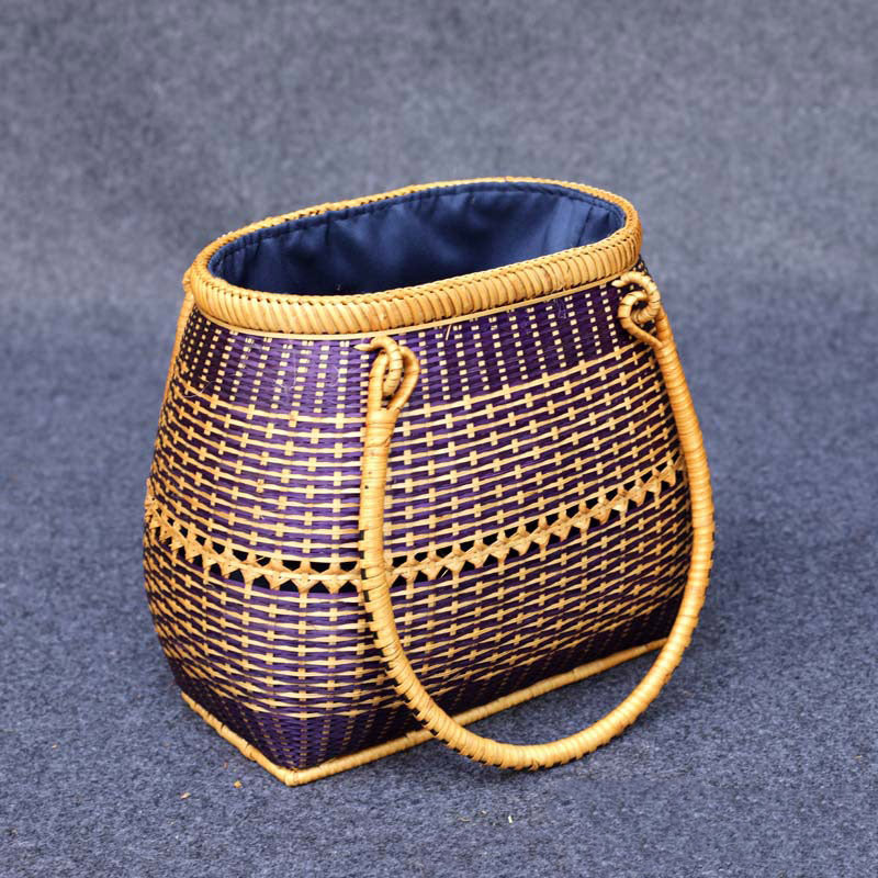 Bambus Handtasche Stroh gewebt Rattan Geldbörse Korb Tasche für Frauen