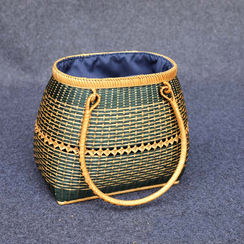 Bambus Handtasche Stroh gewebt Rattan Geldbörse Korb Tasche für Frauen