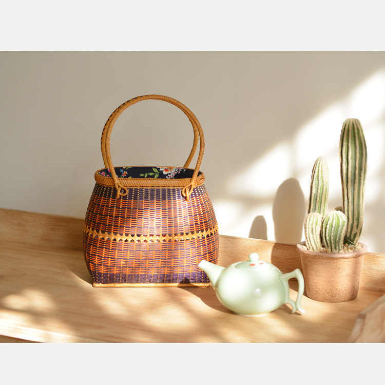 Bambus Handtasche Stroh gewebt Rattan Geldbörse Korb Tasche für Frauen