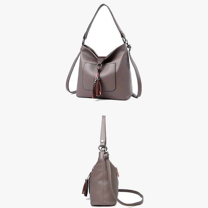 Quaste Tote Elegante einfarbige Ledergeldbörse für Pendler