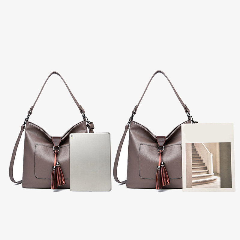 Quaste Tote Elegante einfarbige Ledergeldbörse für Pendler