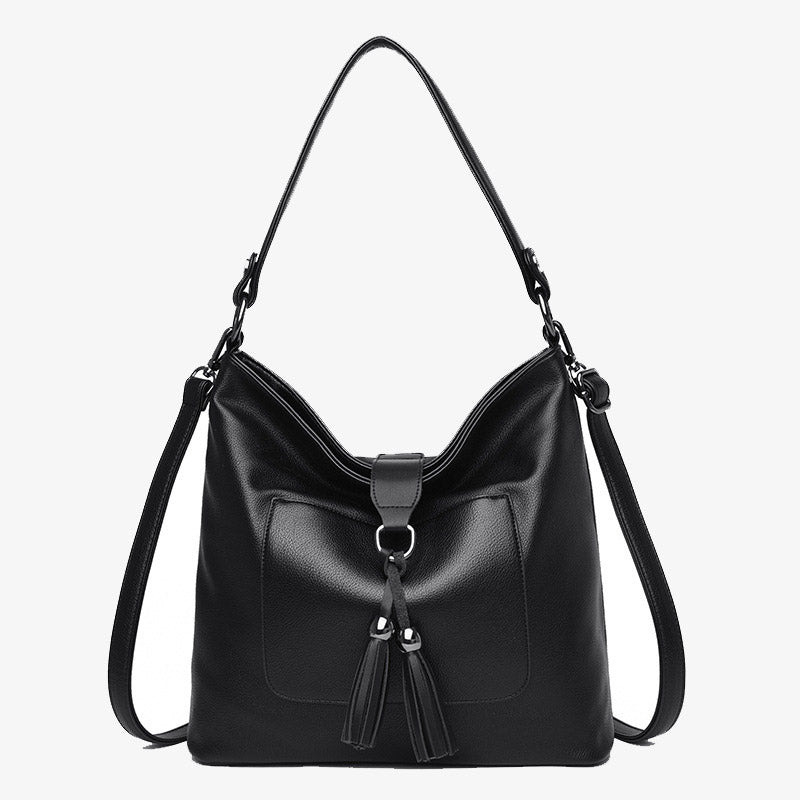 Quaste Tote Elegante einfarbige Ledergeldbörse für Pendler