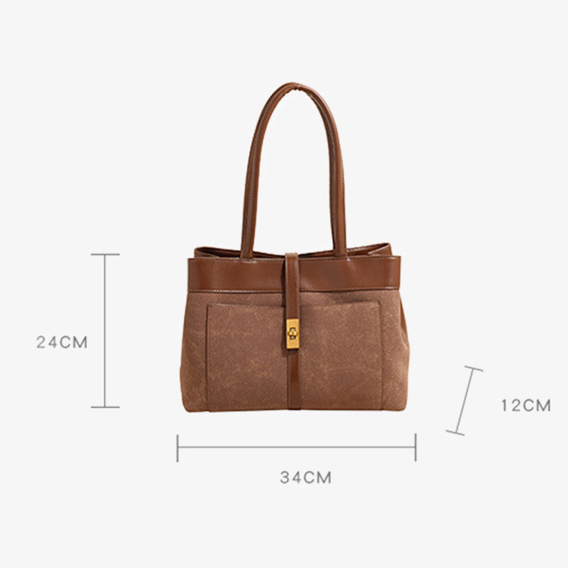 Frosted Commuter Tote Minimalistische Unterarmtasche aus einfarbigem Leder