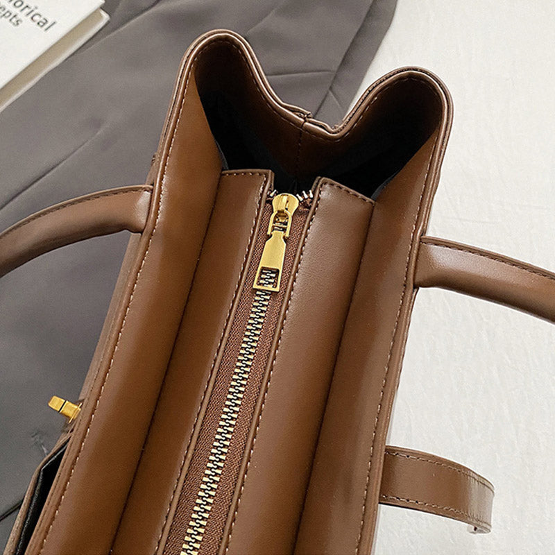 Frosted Commuter Tote Minimalistische Unterarmtasche aus einfarbigem Leder