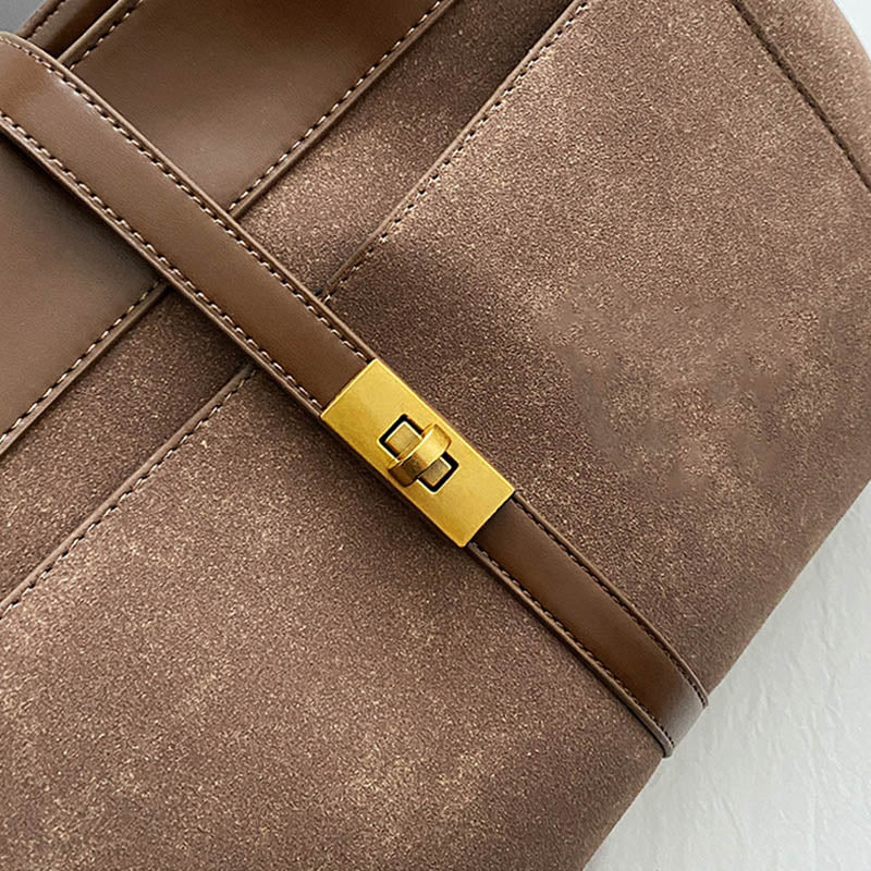Frosted Commuter Tote Minimalistische Unterarmtasche aus einfarbigem Leder
