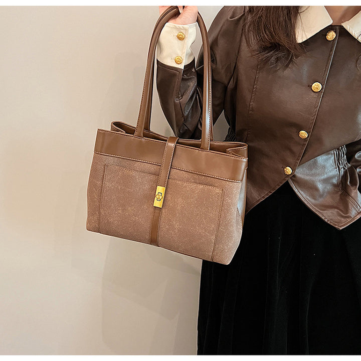 Frosted Commuter Tote Minimalistische Unterarmtasche aus einfarbigem Leder