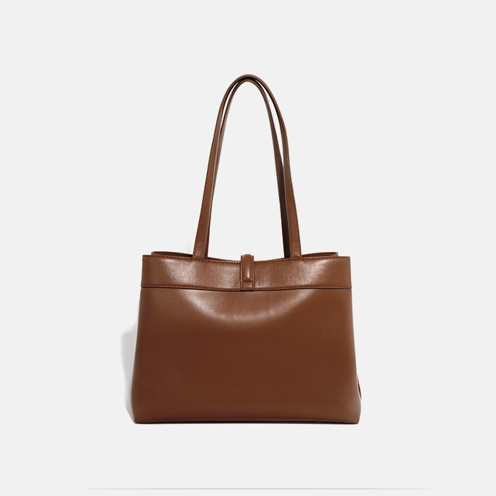 Frosted Commuter Tote Minimalistische Unterarmtasche aus einfarbigem Leder