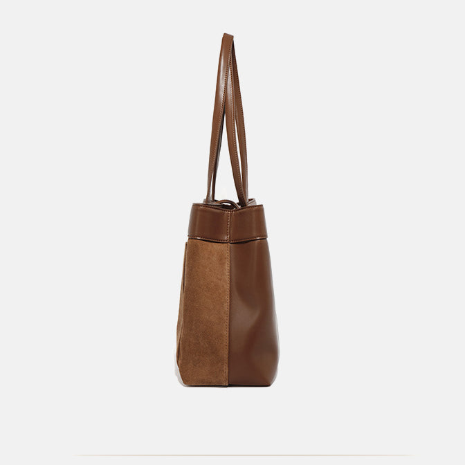 Frosted Commuter Tote Minimalistische Unterarmtasche aus einfarbigem Leder