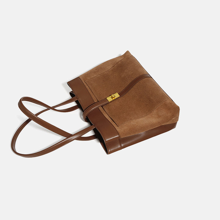 Frosted Commuter Tote Minimalistische Unterarmtasche aus einfarbigem Leder