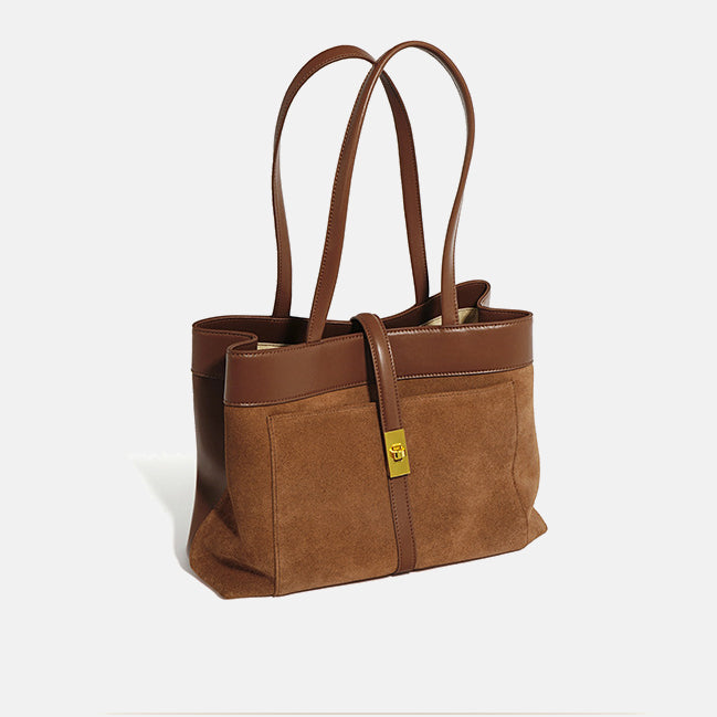 Frosted Commuter Tote Minimalistische Unterarmtasche aus einfarbigem Leder