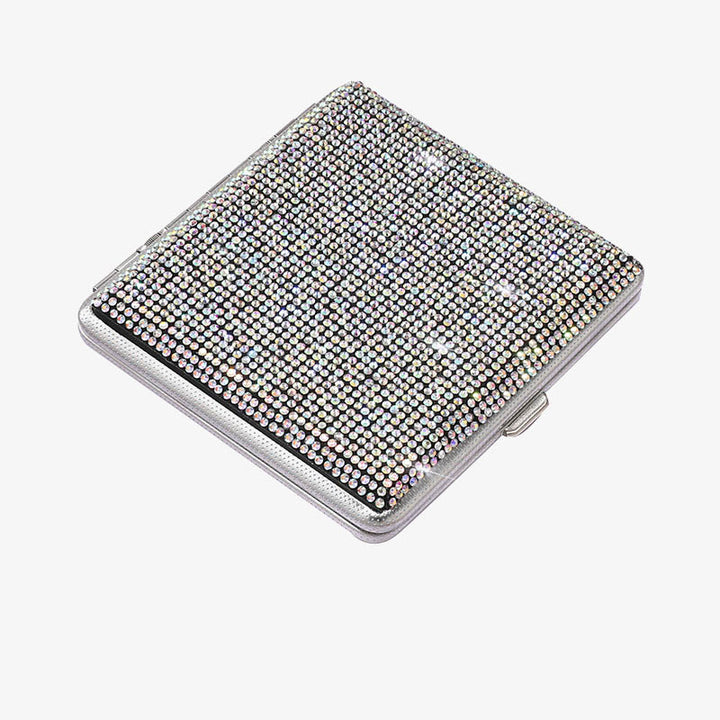 Tragbare funkelnde Zigarettenschachtel mit Diamantbesatz aus Metall für Damen
