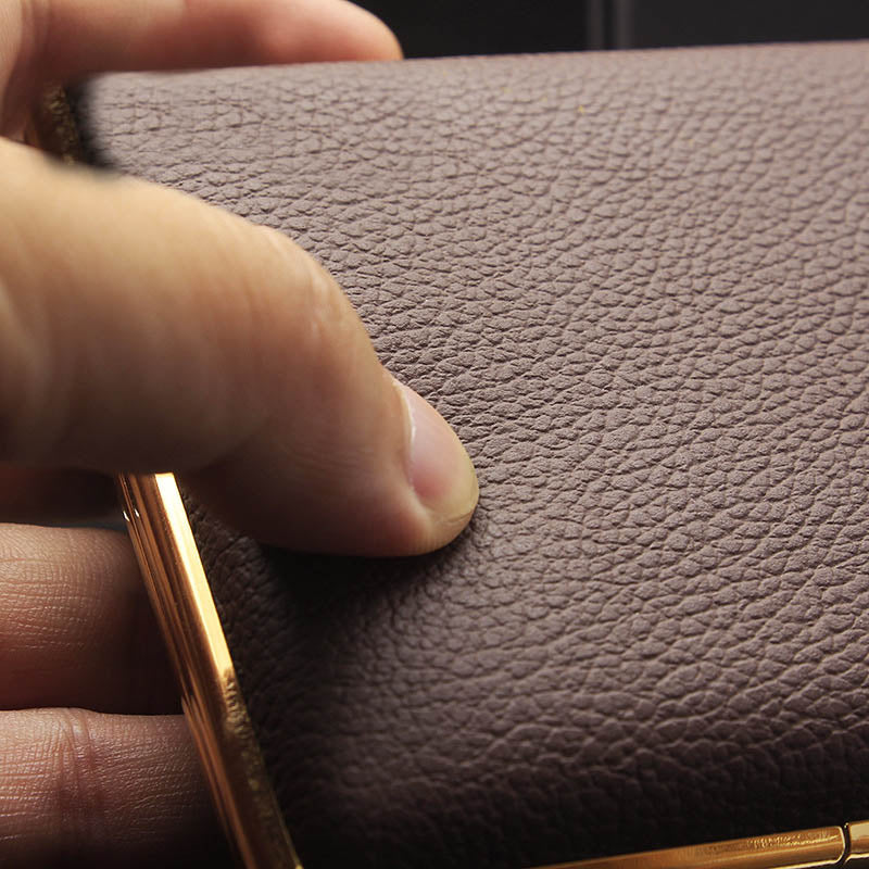 Edelstahl Zigarettenetui aus Leder für Männer Minimalistische einfarbige Box