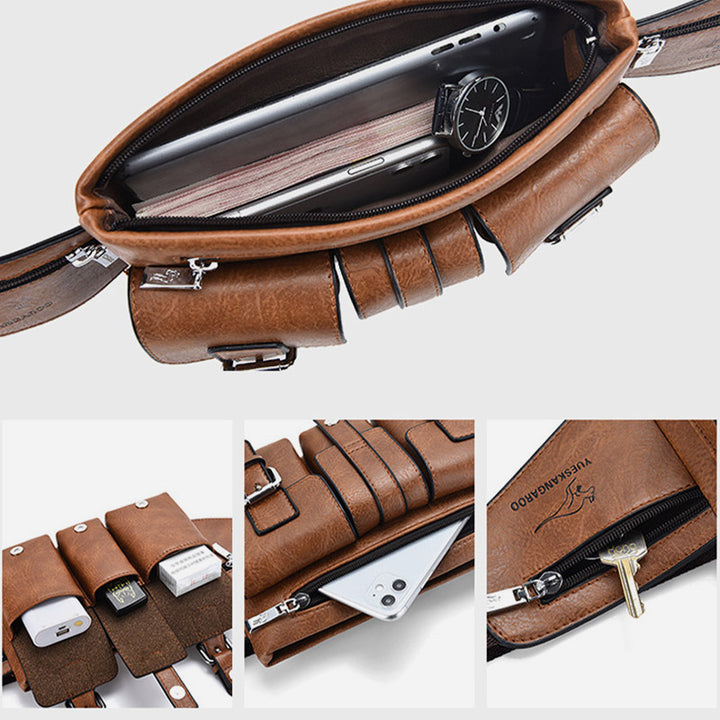 Brusttasche mit mehreren Taschen für Herren, robuste Umhängetasche