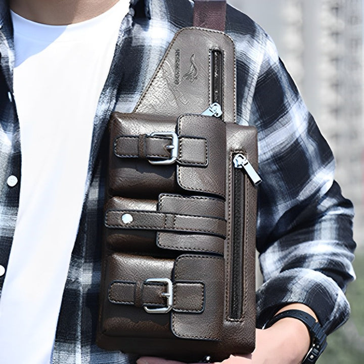 Brusttasche mit mehreren Taschen für Herren, robuste Umhängetasche