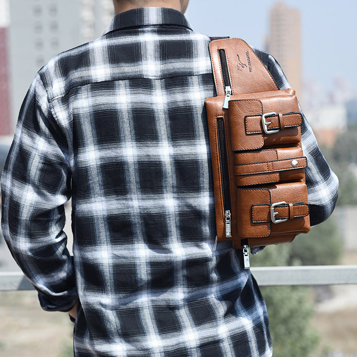 Brusttasche mit mehreren Taschen für Herren, robuste Umhängetasche