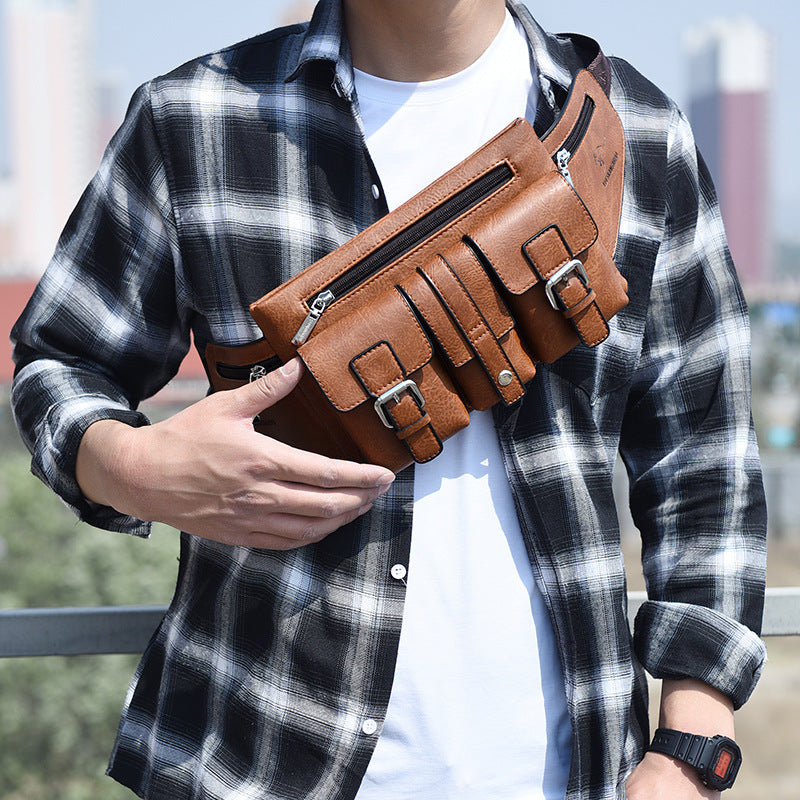 Brusttasche mit mehreren Taschen für Herren, robuste Umhängetasche