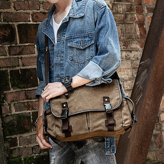 Leichte Umhängetasche im Vintage-Stil mit großem Fassungsvermögen