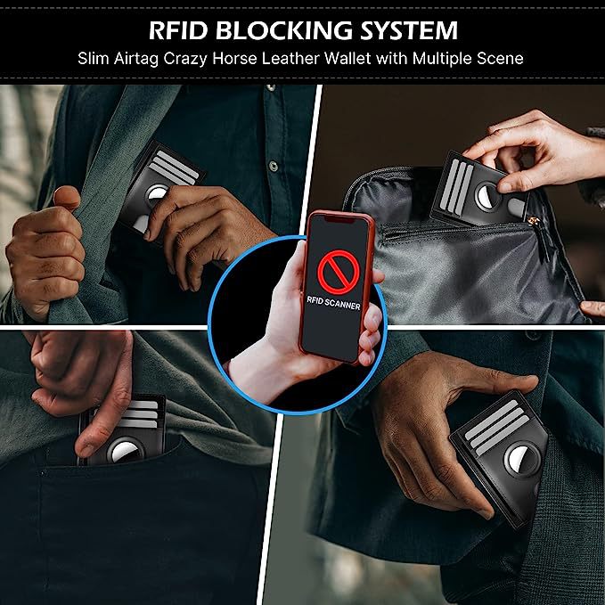 Airtag-Kartentasche für Männer RFID-blockierender Kartenhalter aus Leder