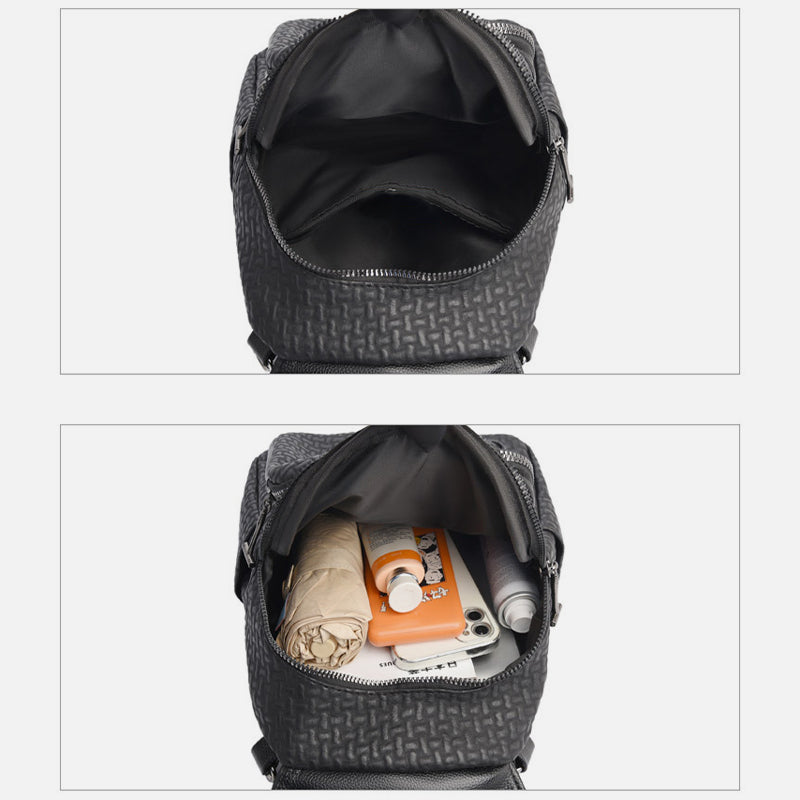 Multifunktionaler Reiserucksack für Damen mit Clamshell-Schnalle und weichem Leder