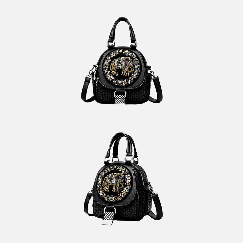 Multifunktionaler Reiserucksack für Damen mit Clamshell-Schnalle und weichem Leder