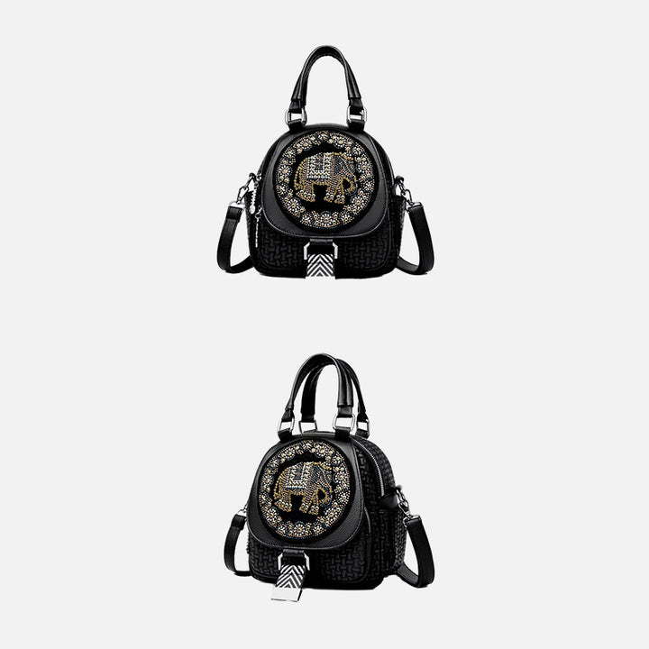 Multifunktionaler Reiserucksack für Damen mit Clamshell-Schnalle und weichem Leder