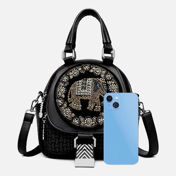 Multifunktionaler Reiserucksack für Damen mit Clamshell-Schnalle und weichem Leder