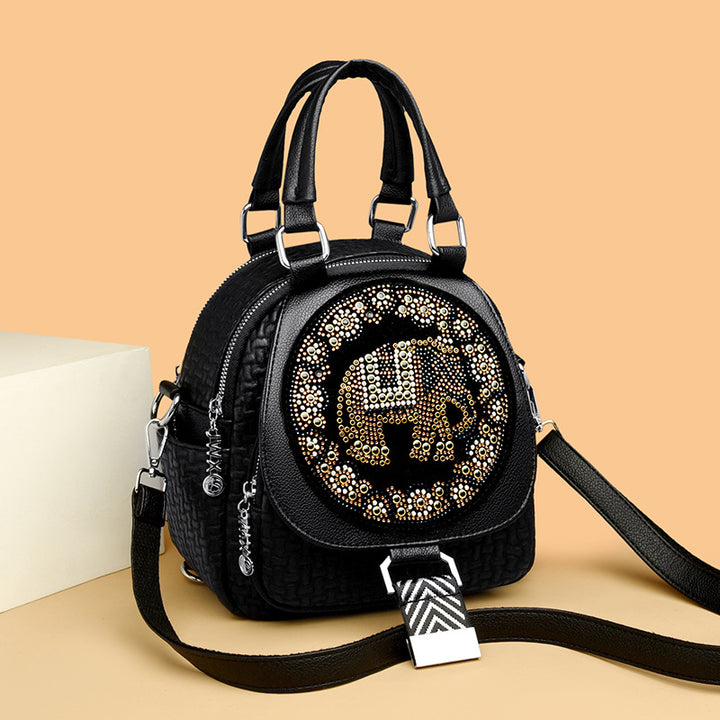 Multifunktionaler Reiserucksack für Damen mit Clamshell-Schnalle und weichem Leder