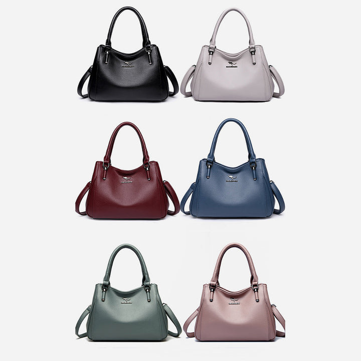 Minimalistische Pendler-Handtasche aus Leder für Damen