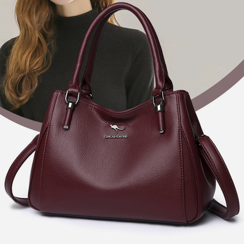 Minimalistische Pendler-Handtasche aus Leder für Damen