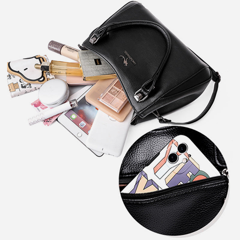 Minimalistische Pendler-Handtasche aus Leder für Damen