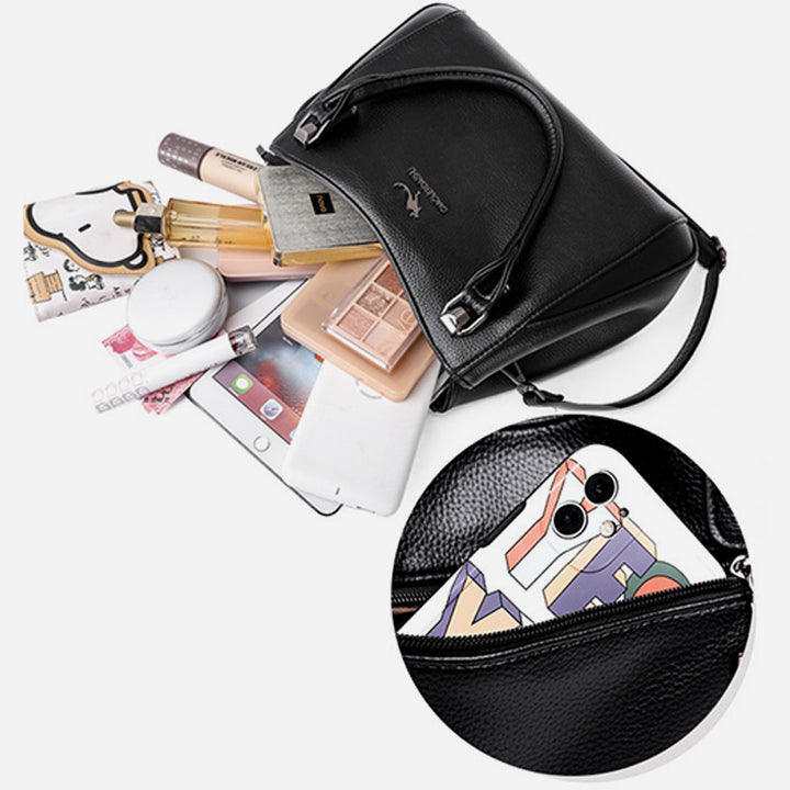Minimalistische Pendler-Handtasche aus Leder für Damen