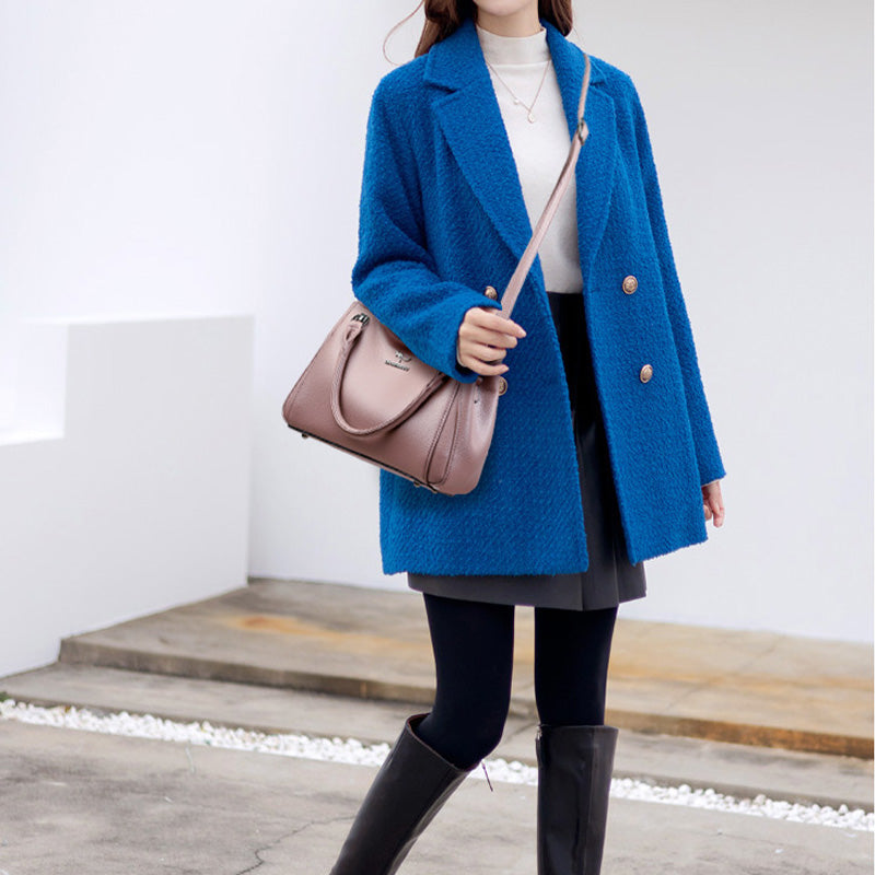 Minimalistische Pendler-Handtasche aus Leder für Damen