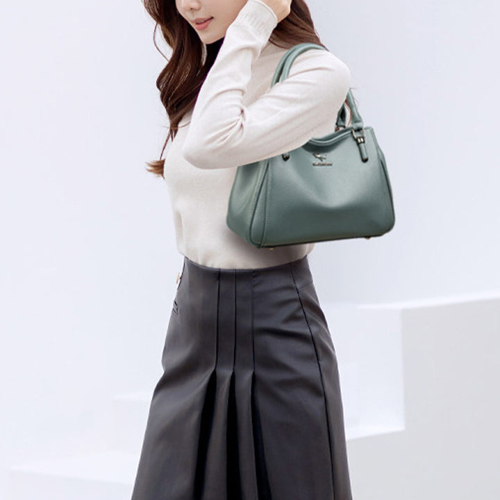 Minimalistische Pendler-Handtasche aus Leder für Damen