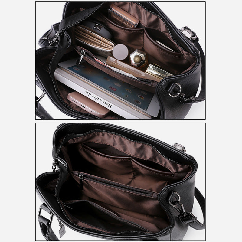 Minimalistische Pendler-Handtasche aus Leder für Damen