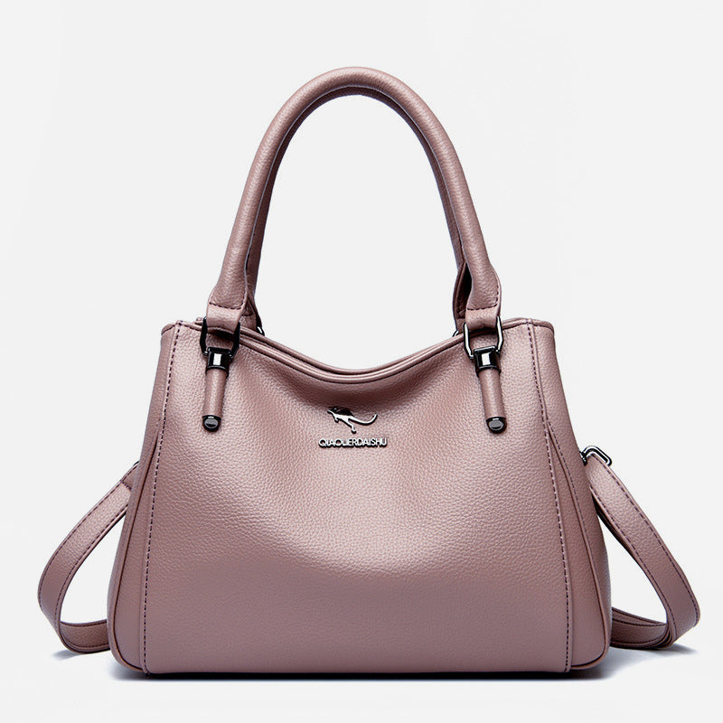 Minimalistische Pendler-Handtasche aus Leder für Damen