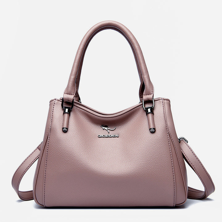 Minimalistische Pendler-Handtasche aus Leder für Damen
