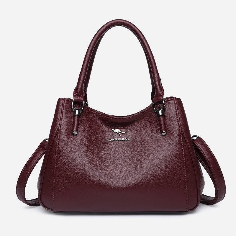 Minimalistische Pendler-Handtasche aus Leder für Damen