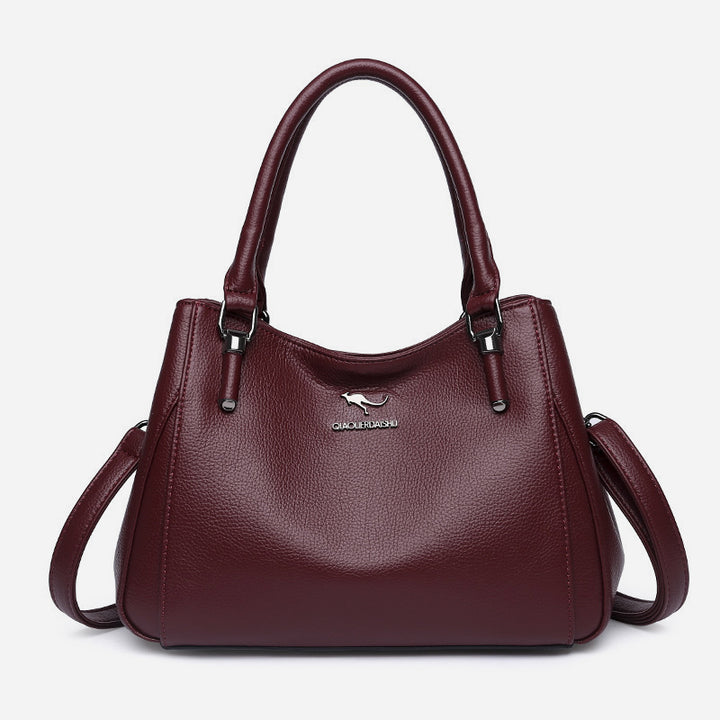 Minimalistische Pendler-Handtasche aus Leder für Damen